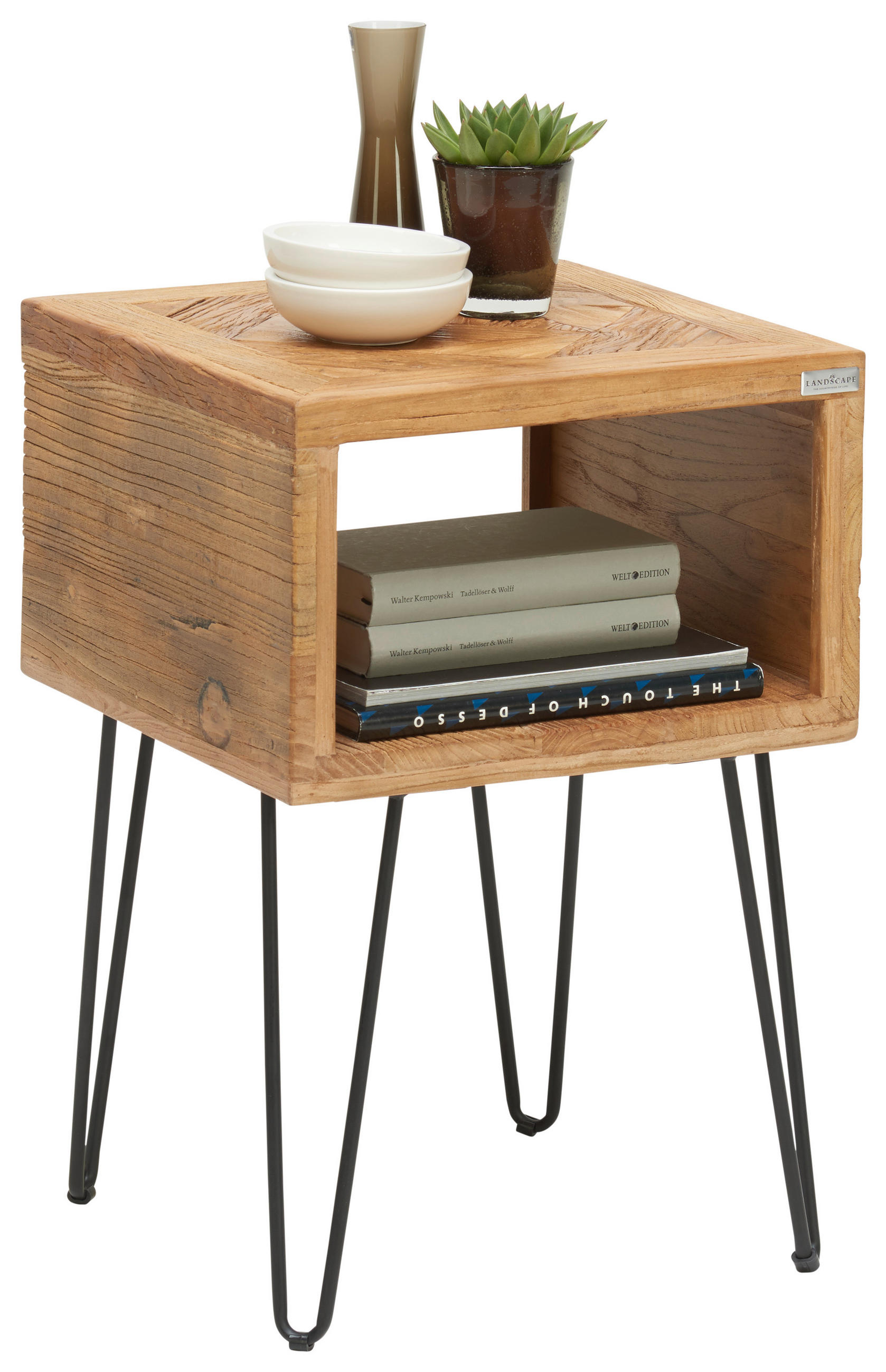 MIZICA, naravne barve, črna  - črna/naravne barve, Trend, kovina/leseni material (40/40/60cm) - Landscape