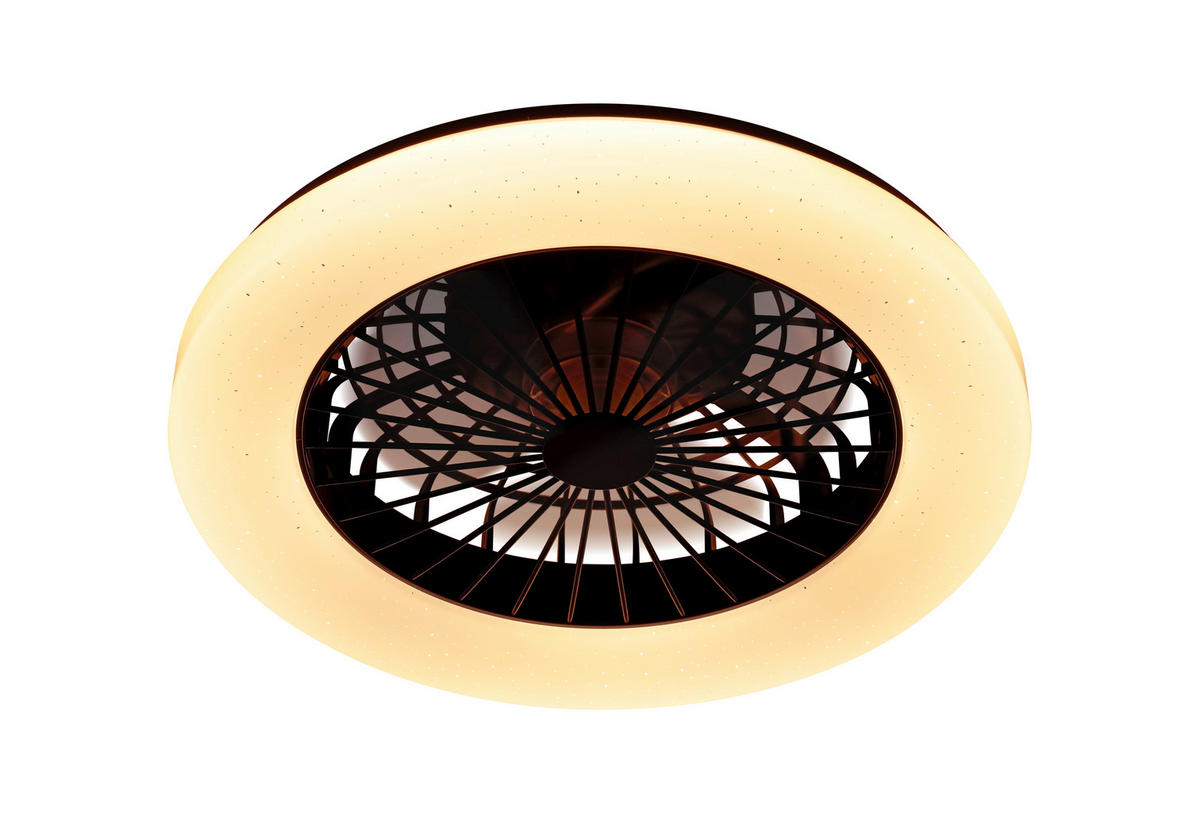 STROPNÝ VENTILÁTOR, 48,5/14 cm  - priehľadné/čierna, Trend, plast (48,5/14cm) - Mican