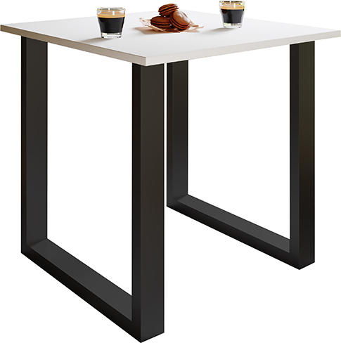 ESSTISCH Schwarz, Weiß  - Schwarz/Weiß, Basics, Holzwerkstoff/Metall (80/50/76cm) - MID.YOU