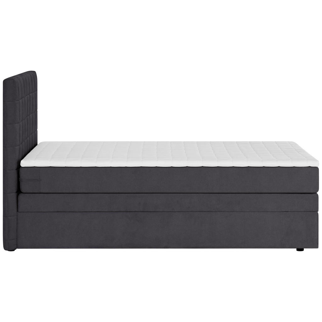 Thumbnail - Welnova Boxspringbett, Anthrazit, Textil, H4, 7-Zonen, Höhe ca. 17 cm, 90x200 cm, Bettkasten, Kinder- & Jugendzimmer, Ju...