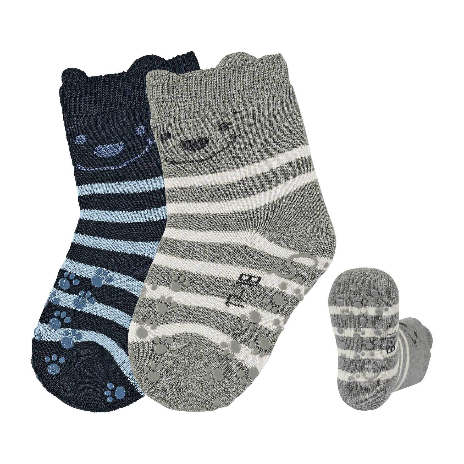 KRABBELSÖCKCHEN 2er Pack  - Dunkelblau/Grau, Basics, Textil (17/18null) - Sterntaler