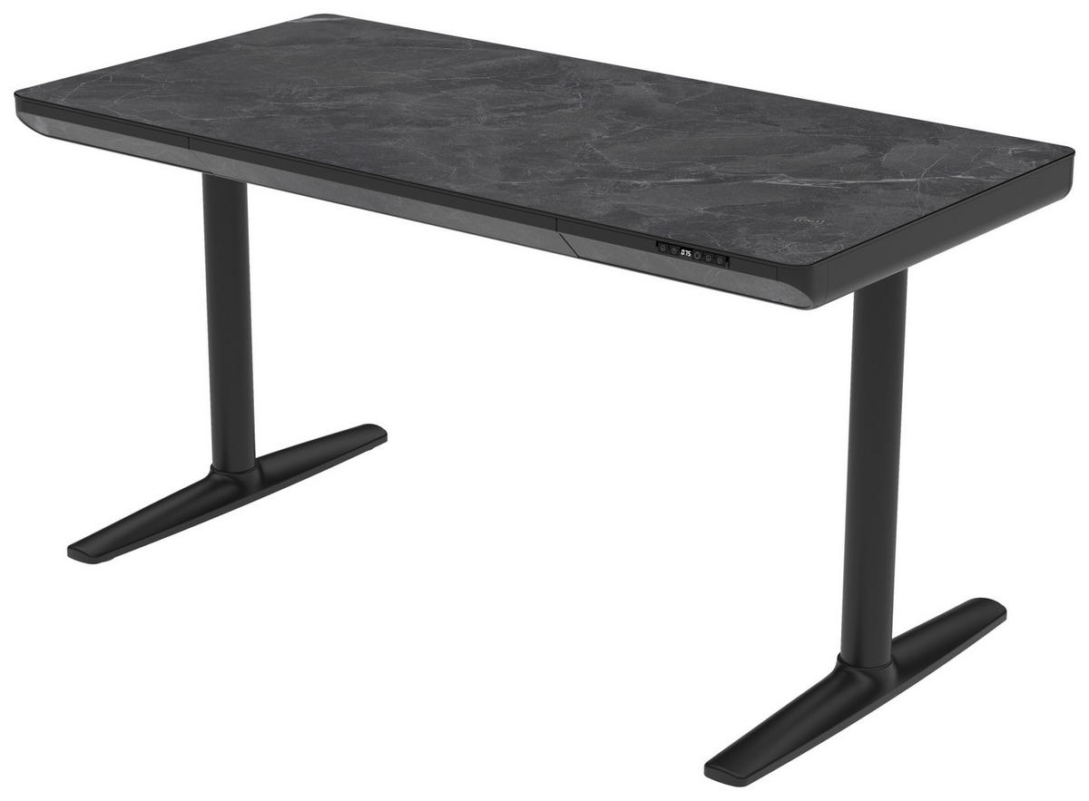 SCHREIBTISCH höhenverstellbar  - Schwarz, Design, Holzwerkstoff/Kunststoff (140/70/73-118cm) - Novel