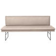 SITZBANK in Metall, Textil Schwarz, Greige  - Greige/Schwarz, Design, Textil/Metall (195/87/65cm) - Dieter Knoll
