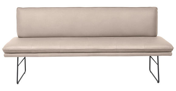 SITZBANK in Metall, Textil Schwarz, Greige  - Greige/Schwarz, Design, Textil/Metall (195/87/65cm) - Dieter Knoll