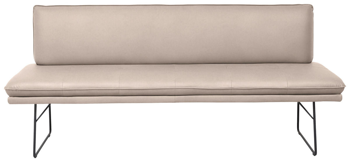 SITZBANK in Metall, Textil Schwarz, Greige  - Greige/Schwarz, Design, Textil/Metall (195/87/65cm) - Dieter Knoll