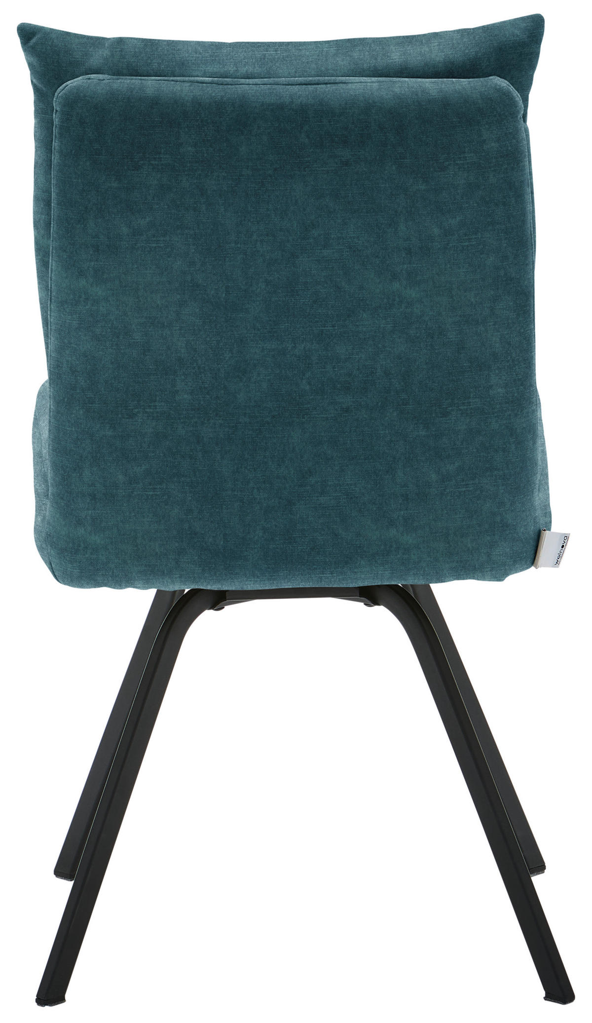 STUHL Velours  - Petrol/Schwarz, Design, Textil/Metall (50/82/68cm) - Welnova