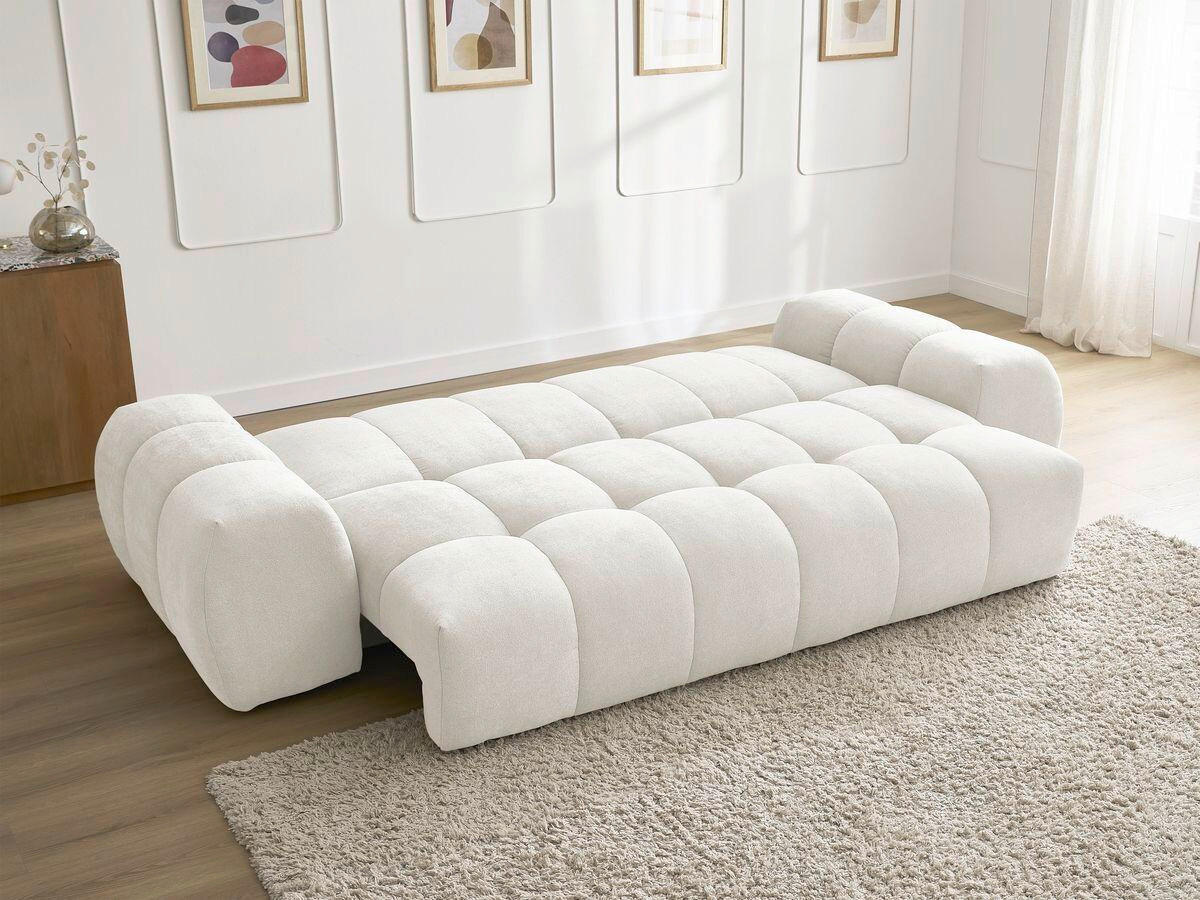 SCHLAFSOFA EVEREST  mit Rücken echt, Armteil links, Armteil rechts Struktur Weiß  - Schwarz/Weiß, MODERN, Kunststoff/Textil (278/115/90cm)