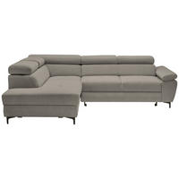 ECKSOFA inkl. Funktion COMBO Dunkelgrau Flachgewebe  - Dunkelgrau/Schwarz, Design, Textil/Metall (206/266cm) - Stylife