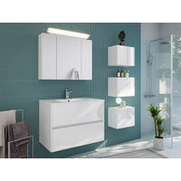 BADEZIMMER 5-teilig  in 80 cm  - Weiß Hochglanz/Weiß, Basics, Keramik/Holzwerkstoff (80cm) - MID.YOU