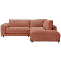 ECKSOFA Rostfarben Cord  - Rostfarben/Schwarz, Design, Kunststoff/Textil (265/224cm) - Hom`in
