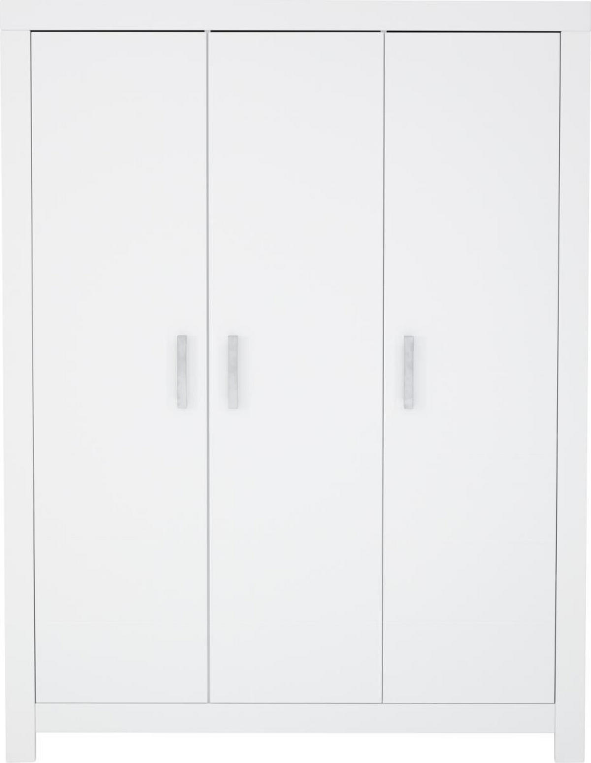 KLEIDERSCHRANK 3-türig Weiß  - Chromfarben/Weiß, Design, Holzwerkstoff/Metall (156,8/205,3/55,3cm) - Paidi