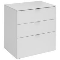 NACHTKÄSTCHEN 58/62.5/40 cm  in Weiß  - Alufarben/Schwarz, Design, Glas/Holzwerkstoff (58/62.5/40cm) - Moderano