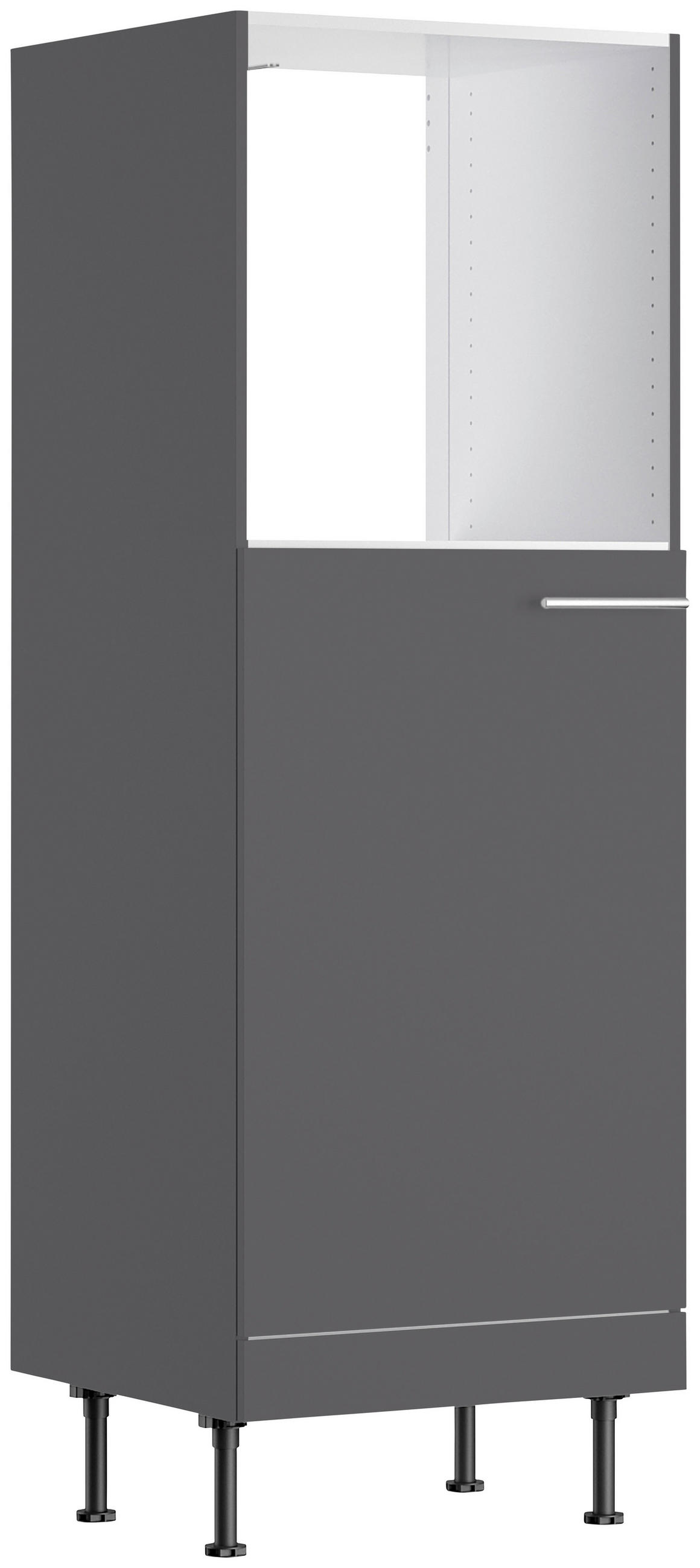 KÜCHENBLOCK 270 cm   in Anthrazit  - Edelstahlfarben/Eichefarben, Basics, Holzwerkstoff/Metall (270cm) - Optifit