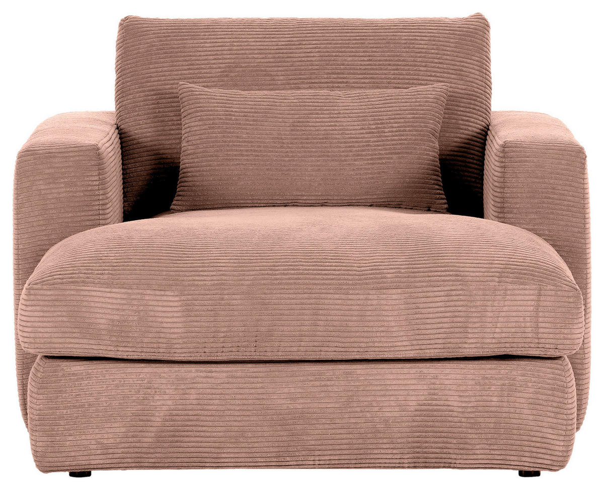 XXL-FÅTÖLJ i textil gammelrosa  - svart/gammelrosa, Romantik / Lanthus, textil/plast (120/67/140cm) - MID.YOU