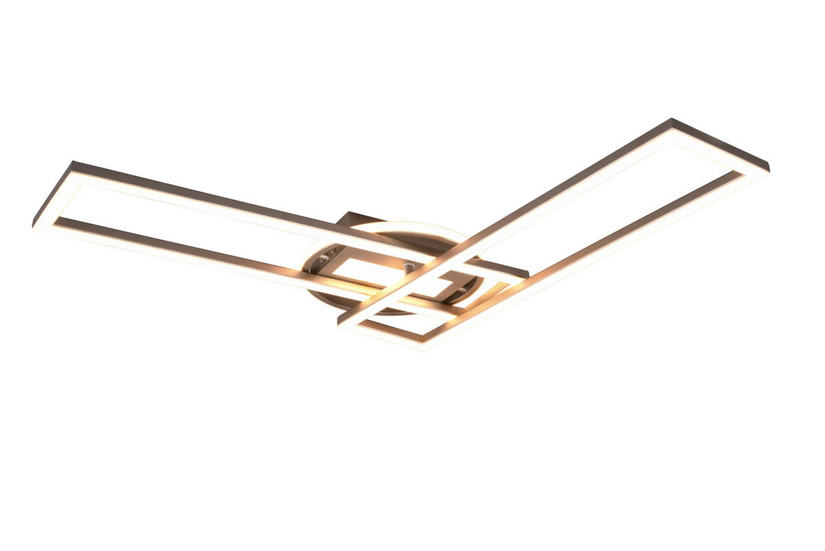 LED-DECKENLEUCHTE Twister 90/24,5/8,5 cm   - Nickelfarben, Basics, Metall (90/24,5/8,5cm)