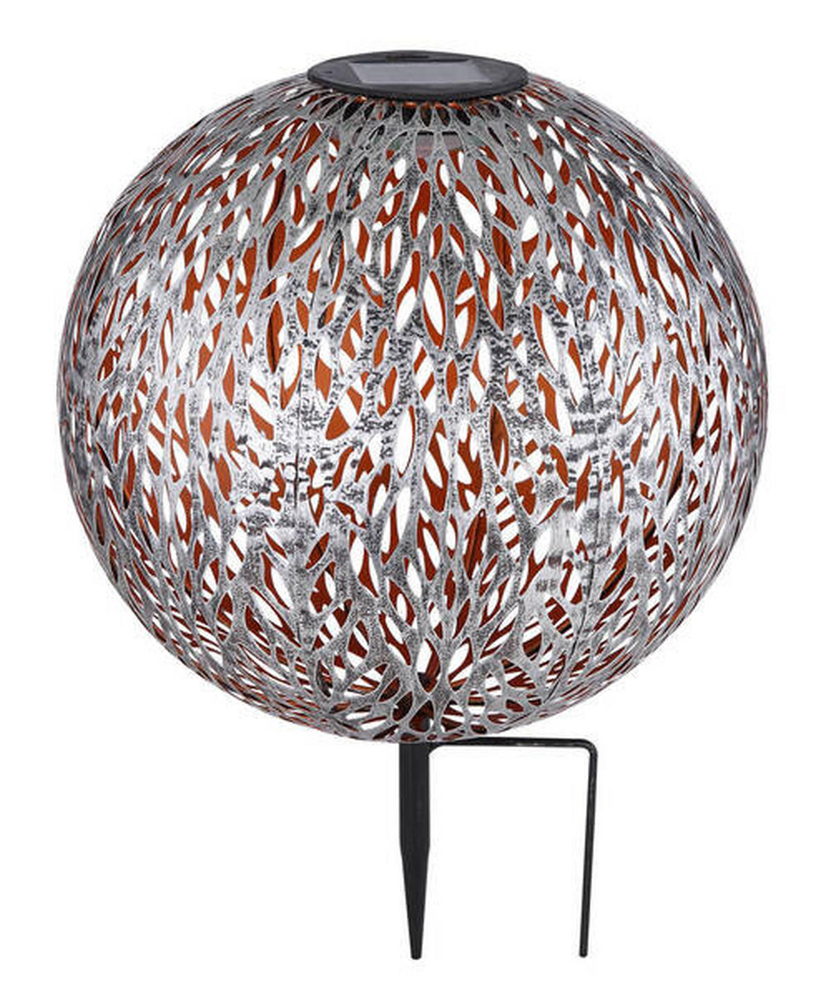 SOLCELLSLAMPA - silver/svart, Klassisk, metall (27/38cm) - Globo