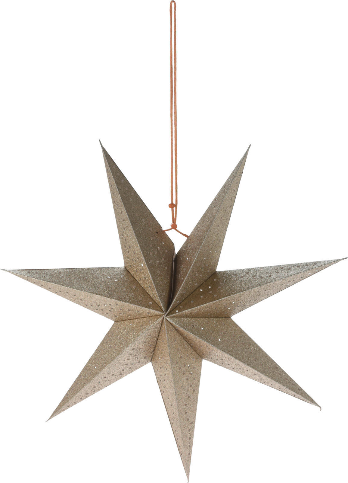 DEKORAČNÍ HVĚZDA - šampaňská, Design, papír (45/15/45cm)