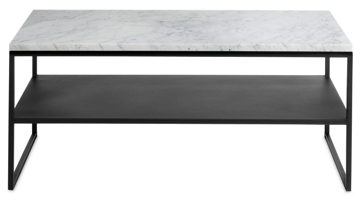 COUCHTISCH in Stein 100/60/41 cm  - Schwarz/Weiß, Design, Stein/Metall (100/60/41cm) - Johann Jakob