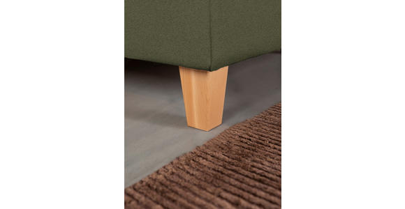 POLSTERBETT Matratze, Lattenrost, Bettkasten Buchefarben, Olivgrün 200/200 cm - Buchefarben/Weiß, Design, Holz/Textil (200/200cm) - Valnatura