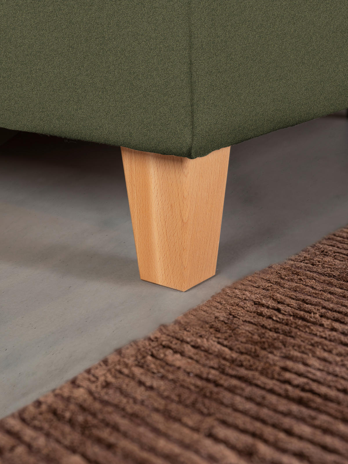 POLSTERBETT 180/200 cm  in Buchefarben, Olivgrün  - Weiss/Buchefarben, Design, Holz/Textil (180/200cm) - Valnatura