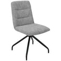 STUHL Leinenoptik Grau, Schwarz  - Schwarz/Grau, Design, Textil/Metall (50/90/63cm) - Carryhome