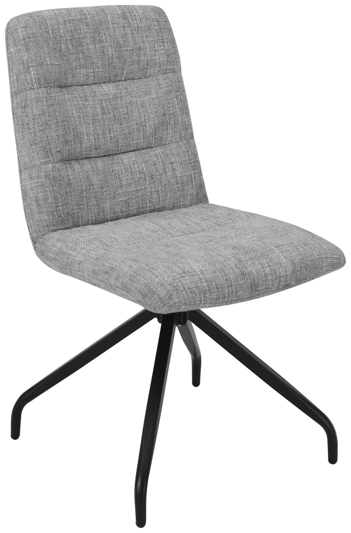 STUHL Leinenoptik Grau, Schwarz  - Schwarz/Grau, Design, Textil/Metall (50/90/63cm) - Carryhome