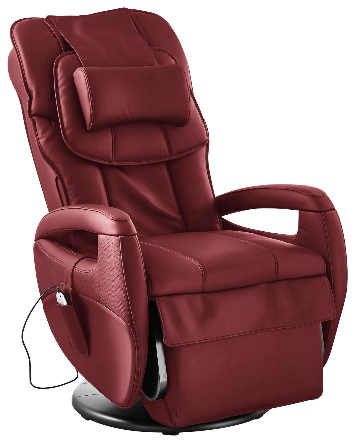MASSAGESESSEL Kombination Echtleder/Lederlook Rot    - Rot, Design, Leder (80/117/114cm) - Cantus