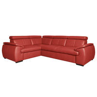 ECKSOFA  in Echtleder Rot  193/265 cm  - Wengefarben/Rot, Design, Leder/Holz (193/265cm) - Livetastic