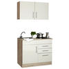 MINIKÜCHE 100 cm   in Creme  - Chromfarben/Eichefarben, MODERN, Holzwerkstoff/Metall (100cm) - Held