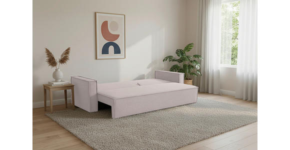 SCHLAFSOFA  mit Rücken echt, Armteil links, Armteil rechts Cord Hellgrau  - Hellgrau/Schwarz, Design, Textil (232/85/92cm) - Xora