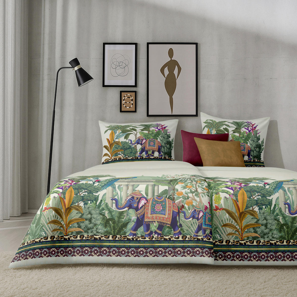 BETTWÄSCHE KARMA Satin 135/200 cm  - Multicolor/Weiß, Design, Textil (135/200cm) - Apelt