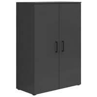 KOMODA, barve grafita  - črna/barve grafita, Moderno, umetna masa/leseni material (80/115/40cm) - Carryhome