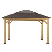 PAVILLON 393,5/335,5/286,5 cm   - Dunkelbraun/Naturfarben, Basics, Holz/Kunststoff (393,5/335,5/286,5cm)