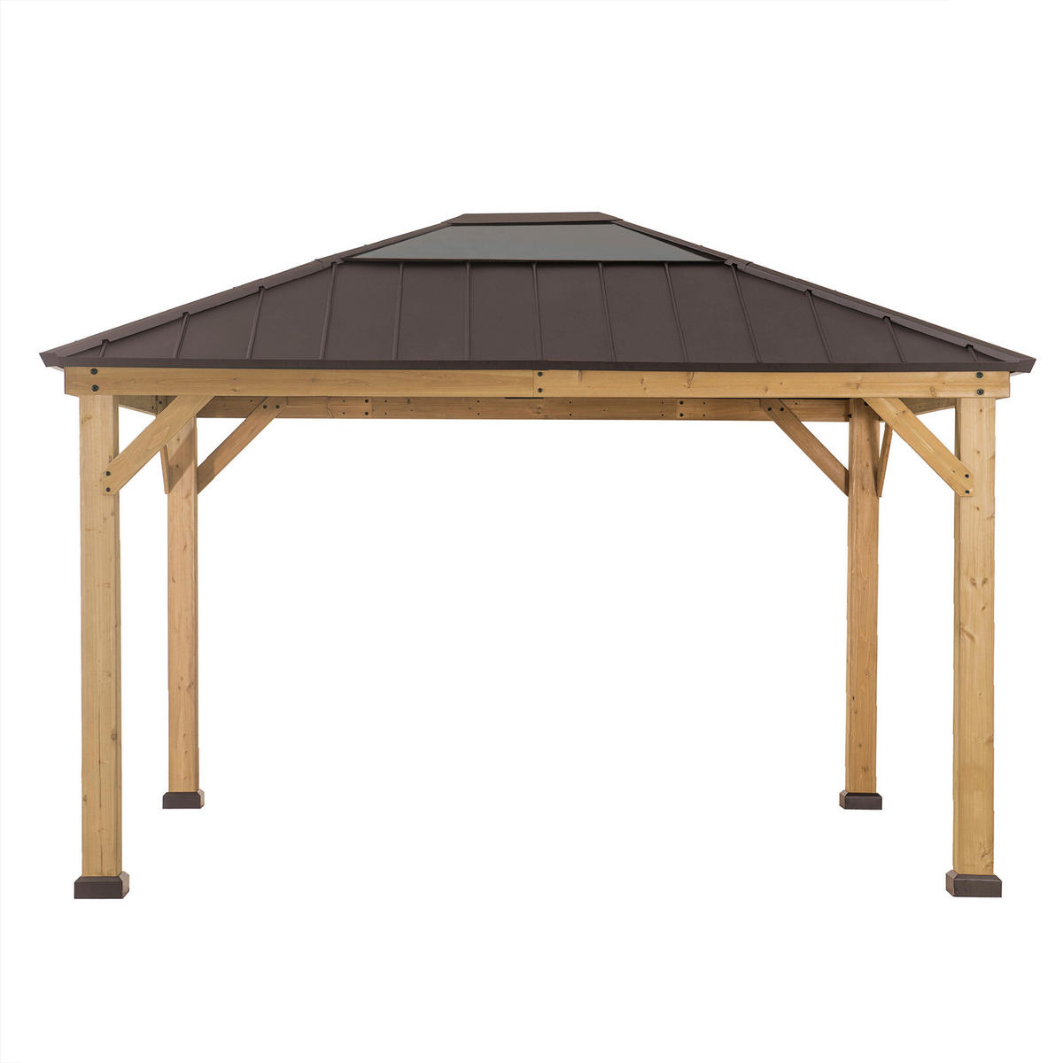 PAVILLON 393,5/335,5/286,5 cm   - Dunkelbraun/Naturfarben, Basics, Holz/Kunststoff (393,5/335,5/286,5cm)