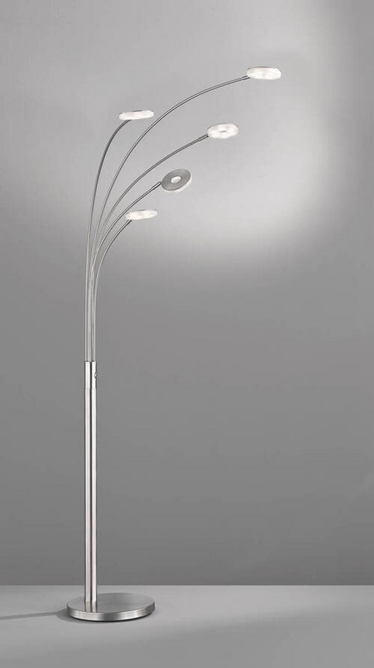 LED-STEHLEUCHTE - Chromfarben/Nickelfarben, Basics, Glas/Metall (79/225cm)