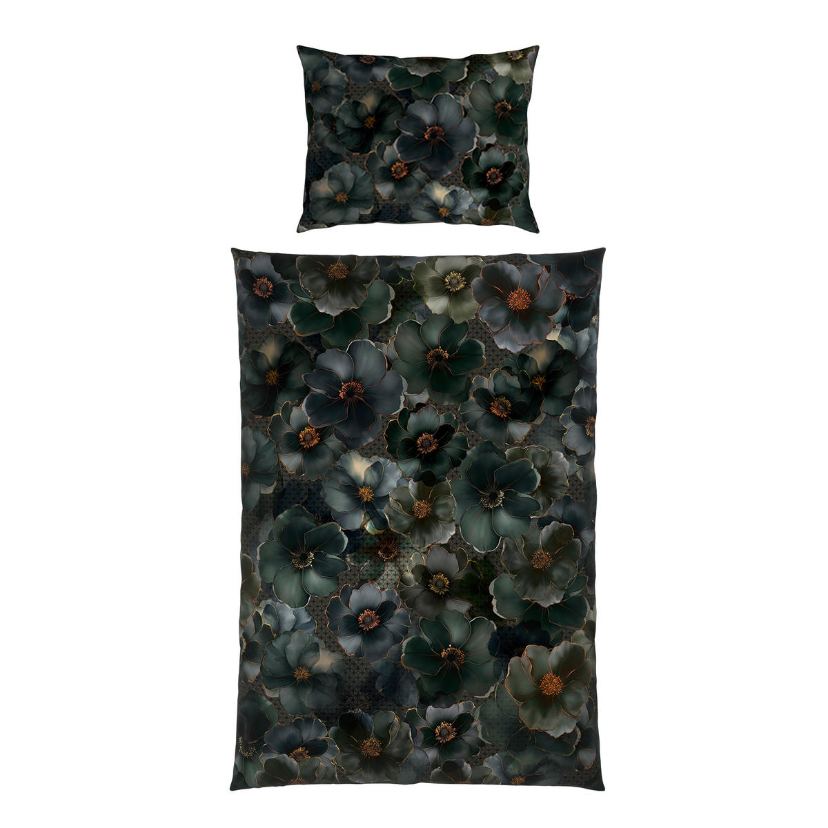 WENDEBETTWÄSCHE Decorum Satin 140/200 cm  - Schwarz, Basics, Textil (140/200cm) - Novel
