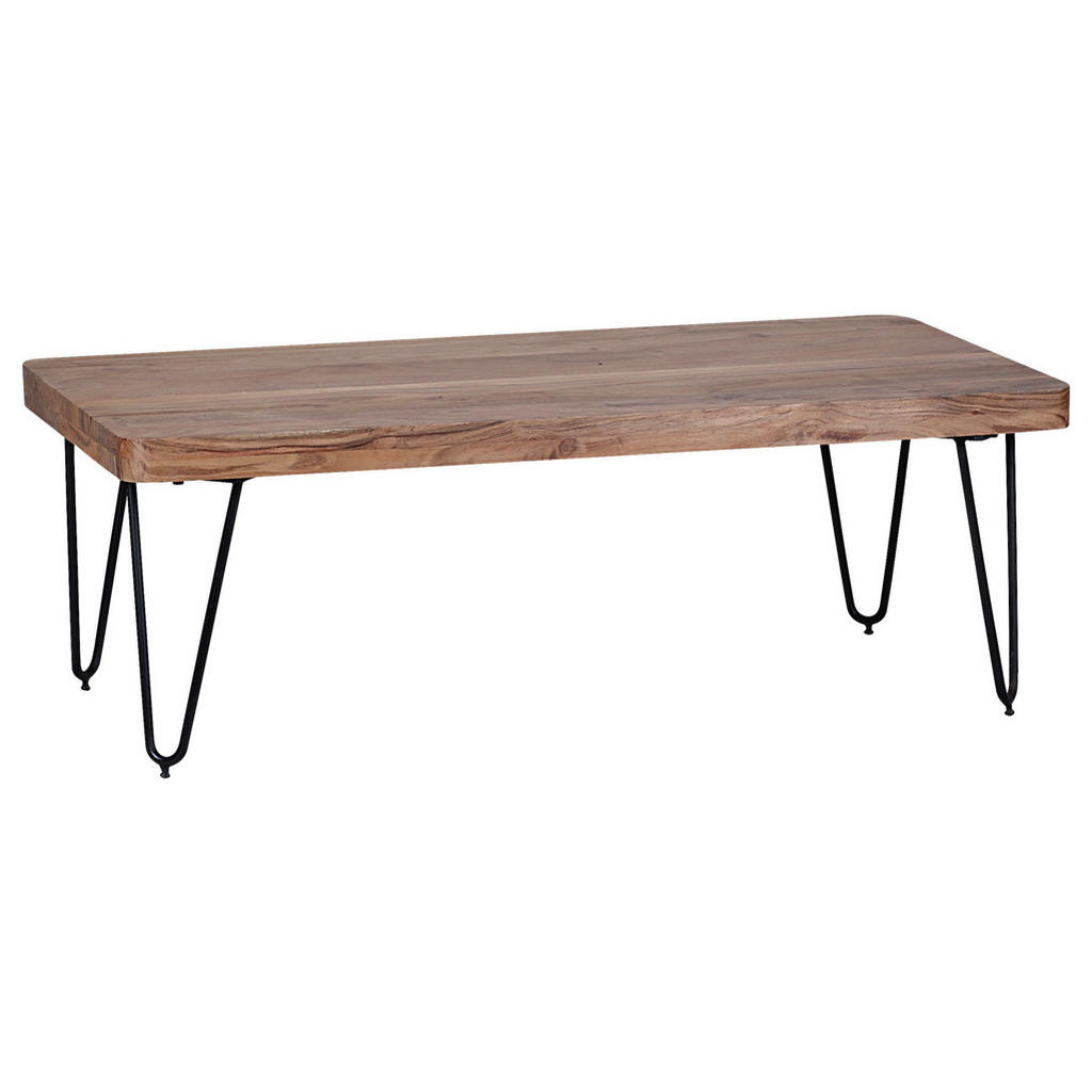 Couchtisch Mit Holzplatte Bagli, Akazie/schwarz