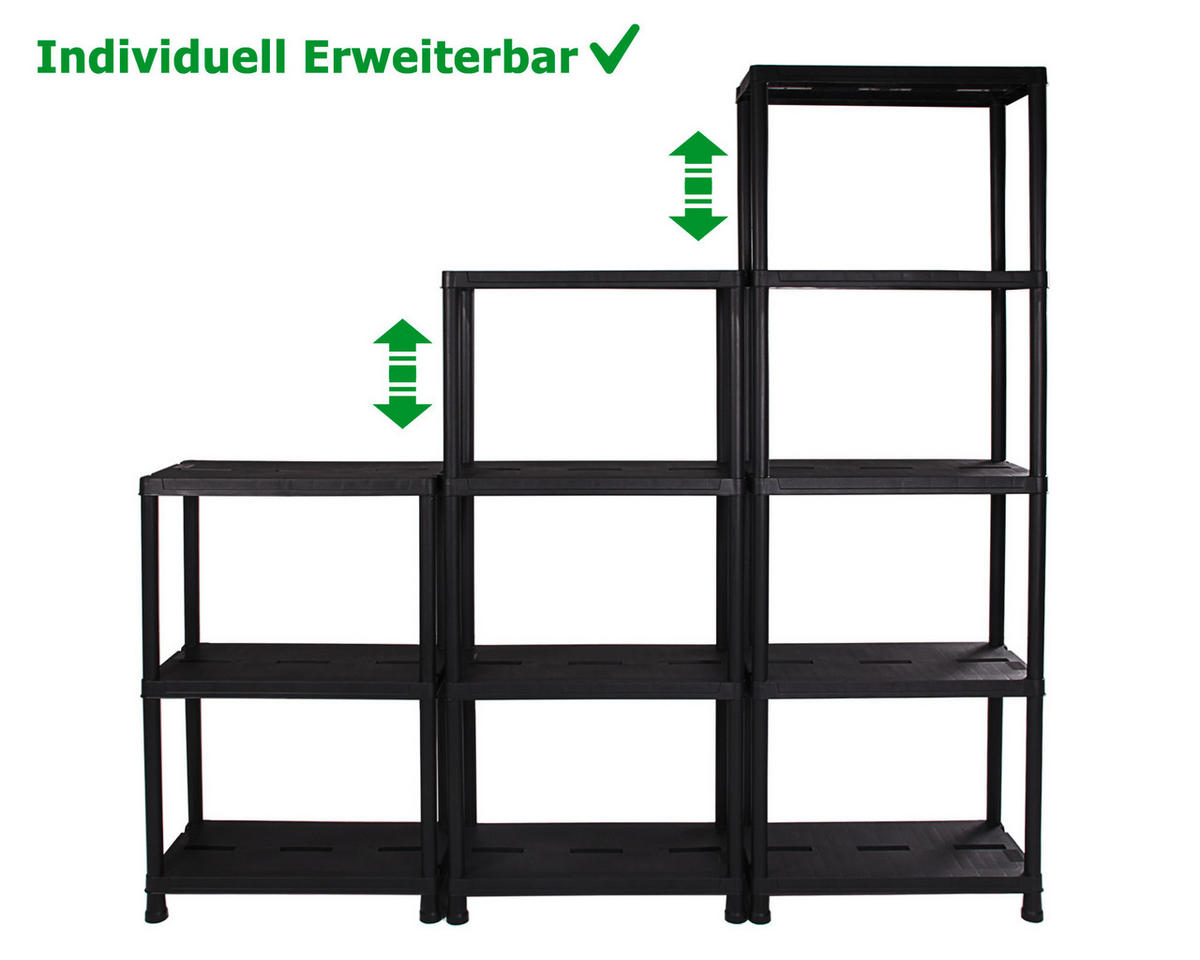 REGALSYSTEM  - Anthrazit, Basics, Kunststoff (60/138/30cm) - Ambia Garden
