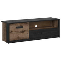 LOWBOARD - Eichefarben/Schwarz, Design, Holzwerkstoff/Kunststoff (150/49/41cm)