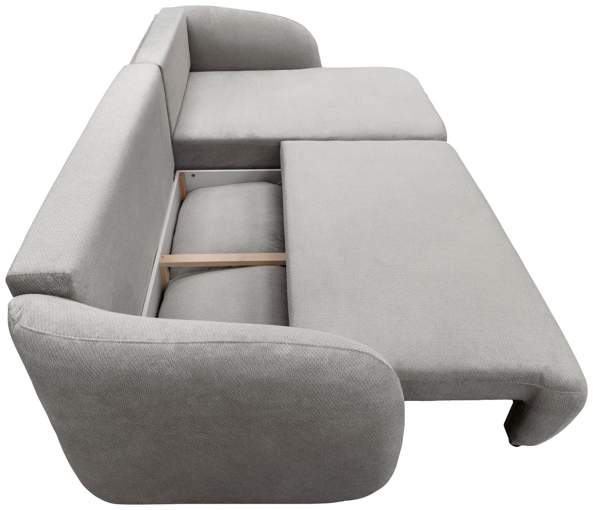 ECKSOFA PORTO Hellgrau  - Hellgrau/Schwarz, Design, Textil (270/154cm) - MID.YOU