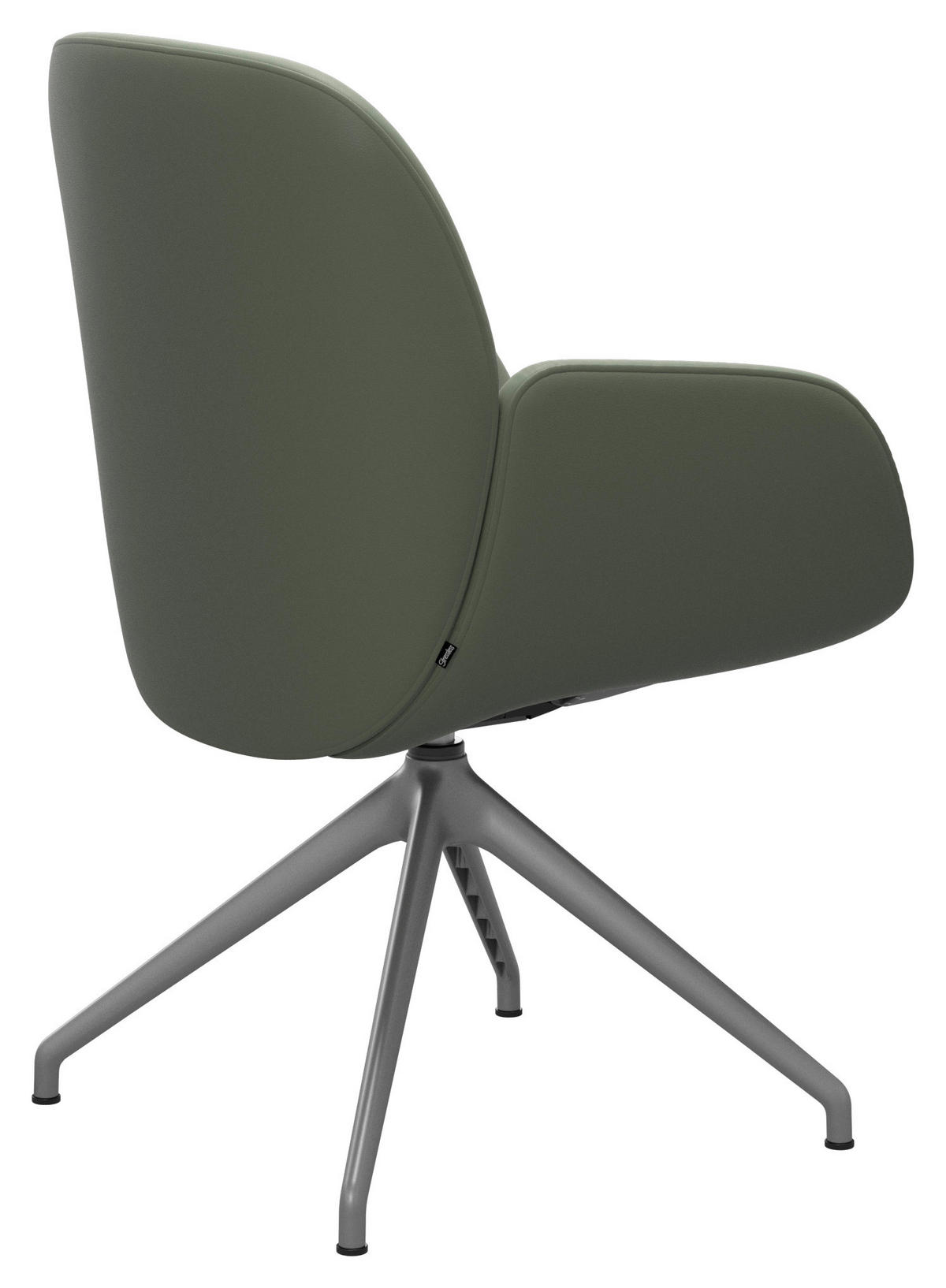 ARMLEHNSTUHL  in Aluminium Echtleder pigmentiert  - Grün, MODERN, Leder/Metall (54/91/59cm) - Stressless
