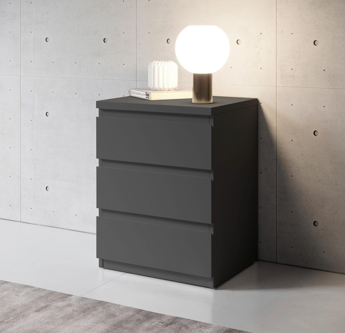SÄNGBORD i grafitfärgad  - grafitfärgad, Basics (45/61,4/38cm) - Best Price