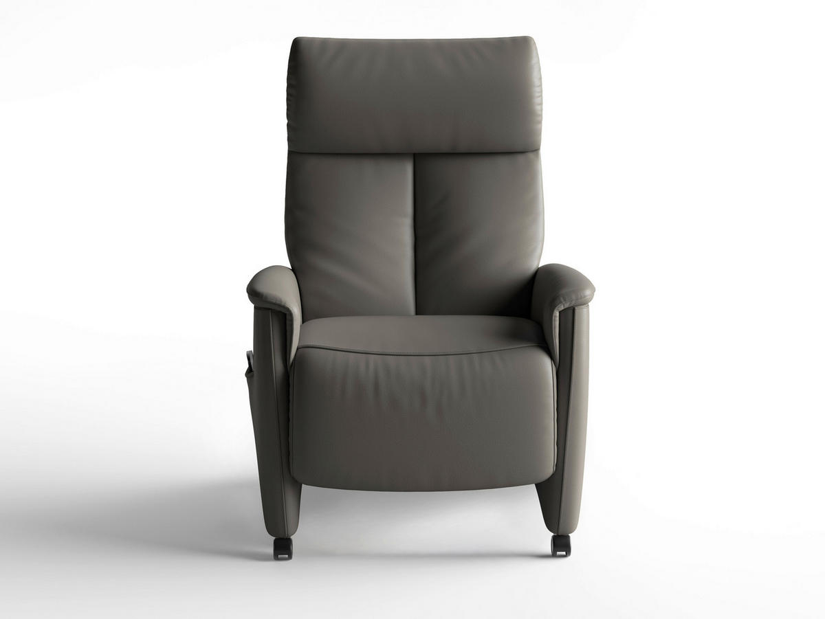 RELAXAČNÉ KRESLO, koža, antracitová - čierna/antracitová, Basics, koža/plast (76/112/84cm) - Sit & More