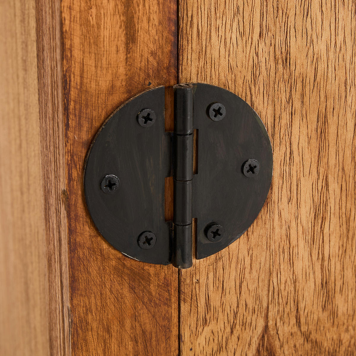 KITAJSKA OMARA, masivno mahagoni naravne barve  - črna/naravne barve, Trendi, kovina/les (105/175/45cm) - Landscape