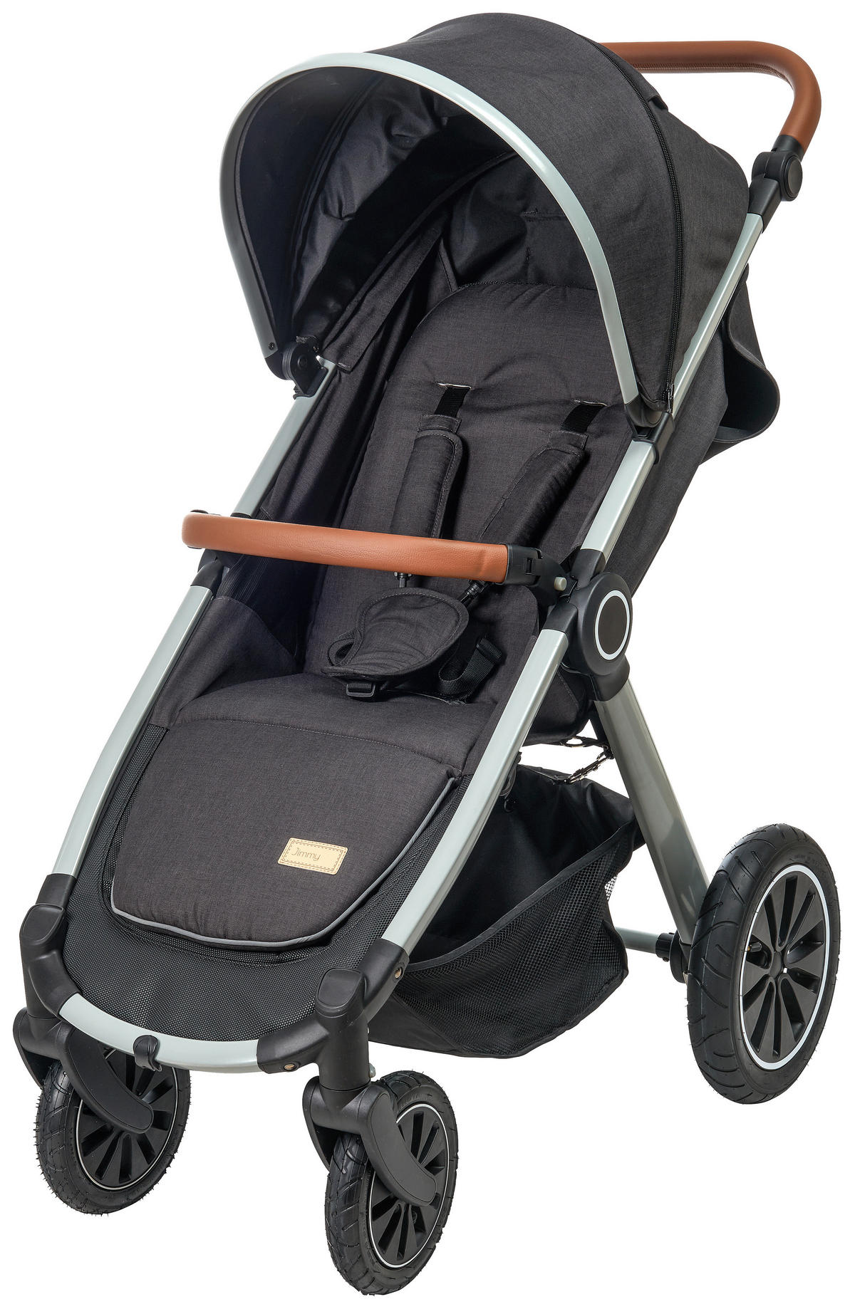 BUGGY Smart  - Dunkelgrau/Alufarben, Trend, Textil/Metall (115/56/105cm) - Jimmylee