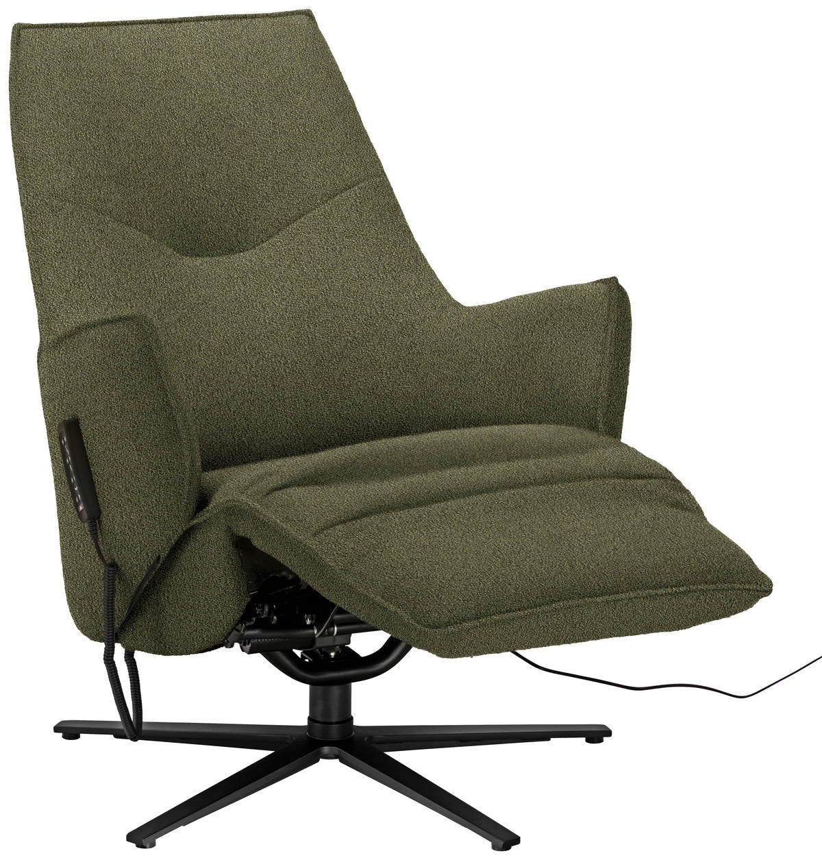 RELAXSESSEL in Textil Olivgrün  - Anthrazit/Olivgrün, Design, Textil/Metall (70/112/85cm) - Himolla Komfortklass