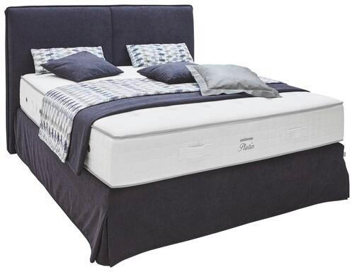 BOXSPRINGBETT 180/200 cm  in Anthrazit  - Anthrazit/Silberfarben, Konventionell, Textil/Metall (180/200cm) - Ambiente