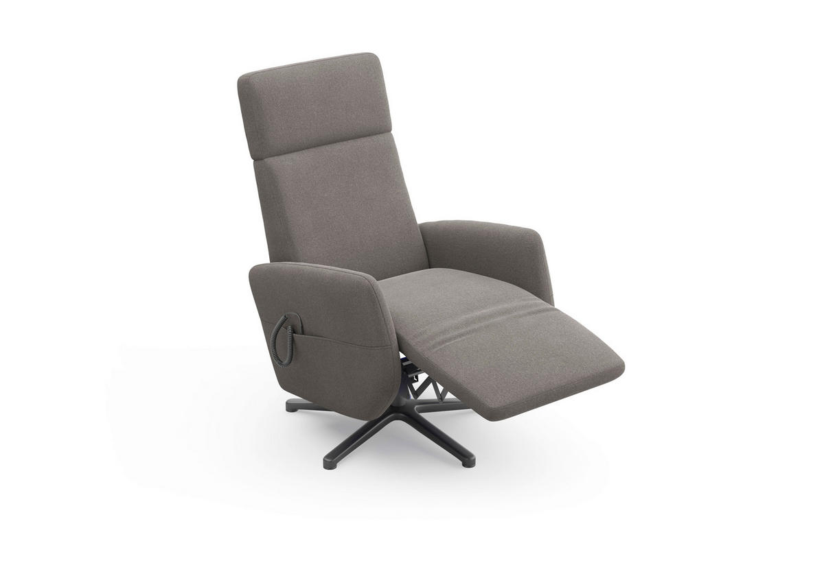 RELAXSESSEL in Textil Graphitfarben  - Schwarz/Graphitfarben, KONVENTIONELL, Textil/Metall (71/110/82cm) - Sit & More