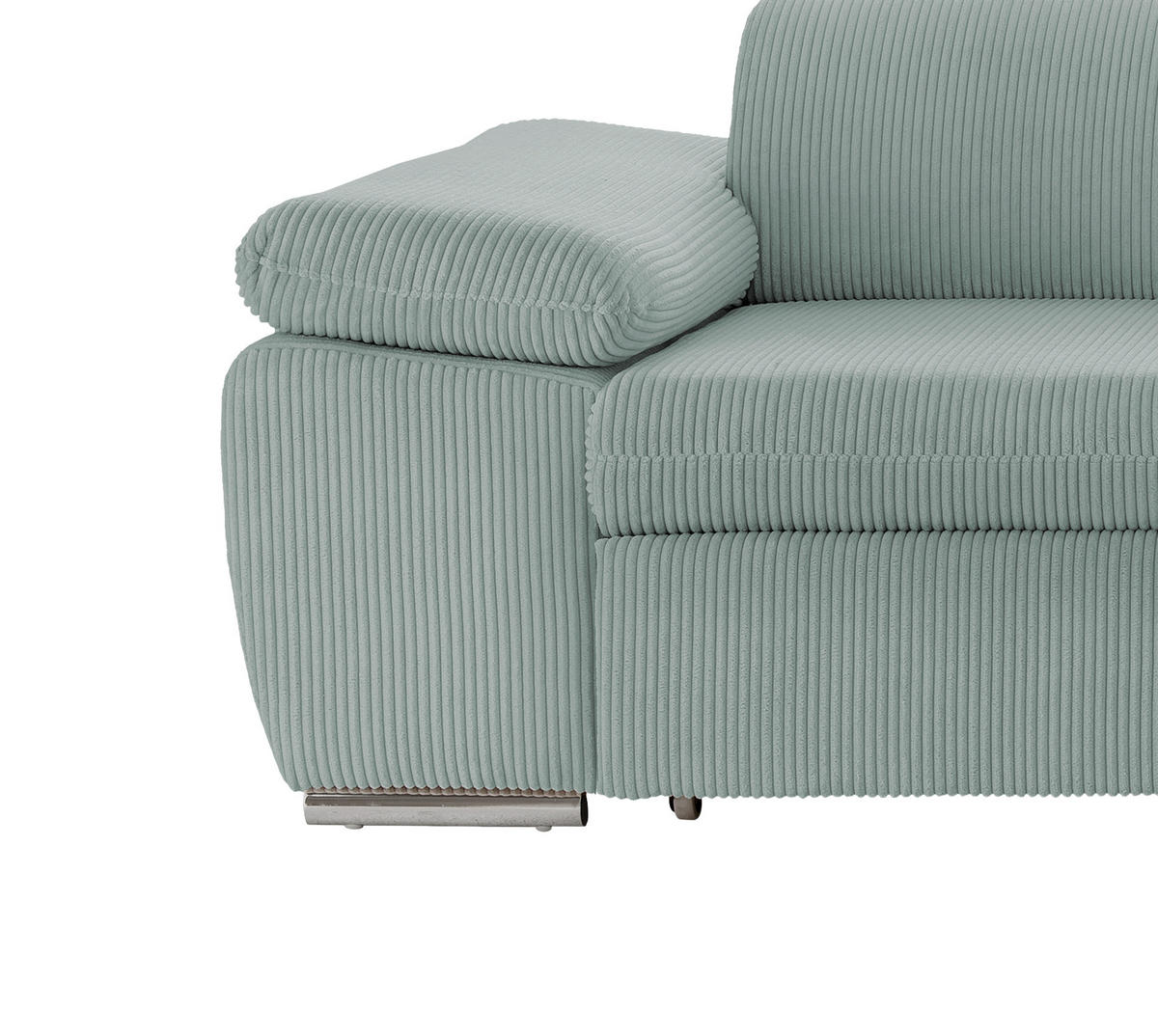ECKSOFA in Cord Hellblau  - Chromfarben/Hellblau, Design, Textil/Metall (283/228cm) - Livetastic
