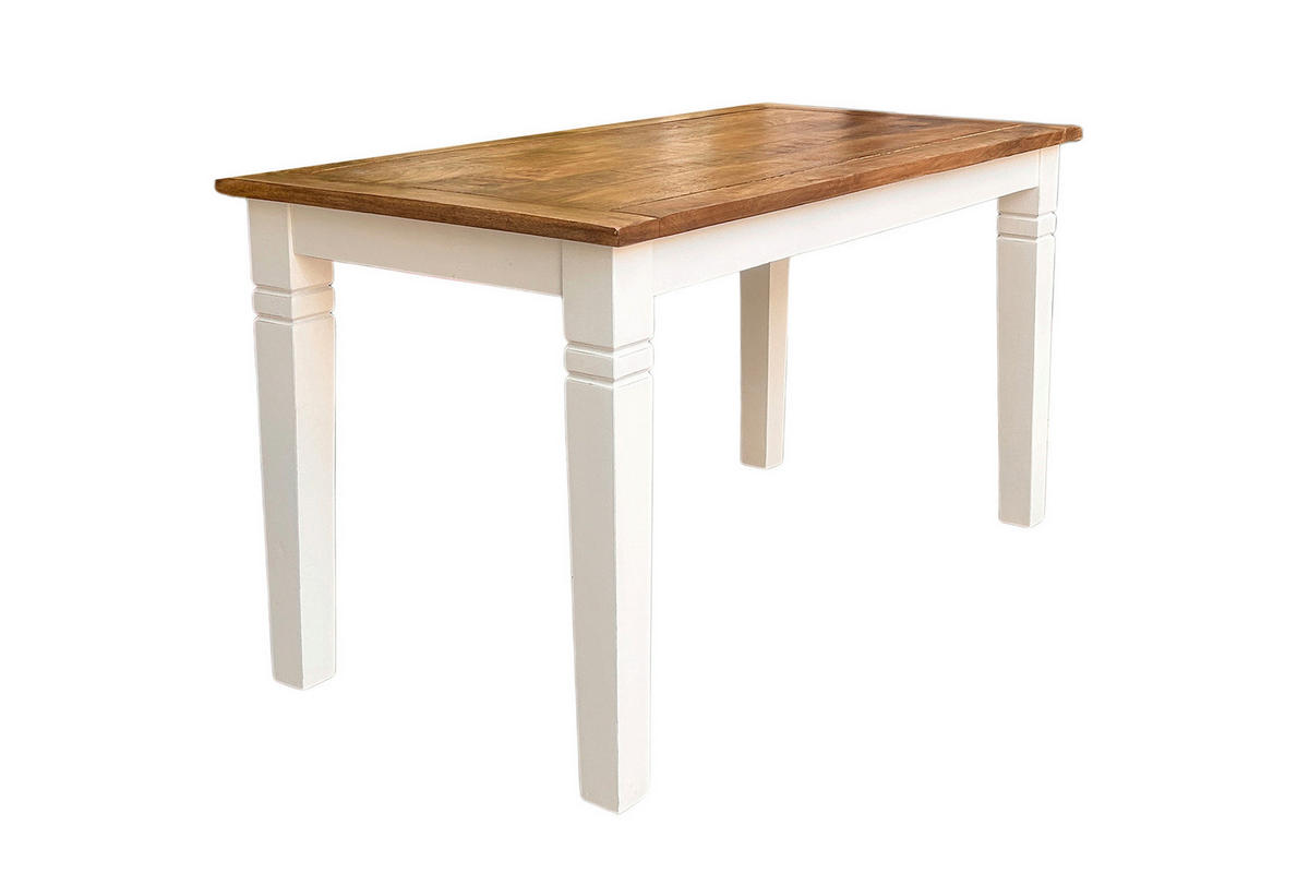 ESSTISCH Echtholz, Nachbildung  Holz, Holzwerkstoff rechteckig Weiß, Honig  - Weiß/Honig, KONVENTIONELL, Holz/Holzwerkstoff (140/76/70cm) - MID.YOU